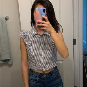 M forever 21 ruffled blouse crop tank